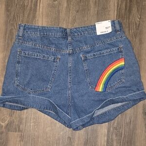 NWT Forever 21 Rainbow Denim Shorts Size 30